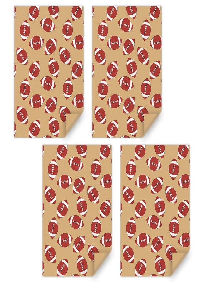 Geluode Rugby Ball Wrapping Paper, 4 Sheets Football Wrapping Paper for Men Boys Kids 28x20 Inches, Brown Sports Rugby Gift Wrap Paper for Sport Events Wedding Birthday Party - Image 3